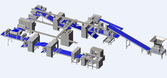 kaufen 850mm Breite Modularitäts-Gebäck-Laminiermaschine mit unterschiedlicher Make-uplinie Online-Herstellung