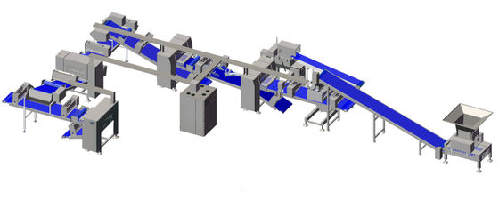 kaufen 800mm industrieller Teig-bedeckende Linie Kunden-Schneider für Gebäck-/Brot-Teig Online-Herstellung