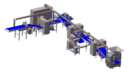 kaufen Teig-Blocklaminiermaschine des Gebäcks ZKS650/Kapazität 1500kg/hr mit Rückzugsmaschine für Auto.folding Online-Herstellung